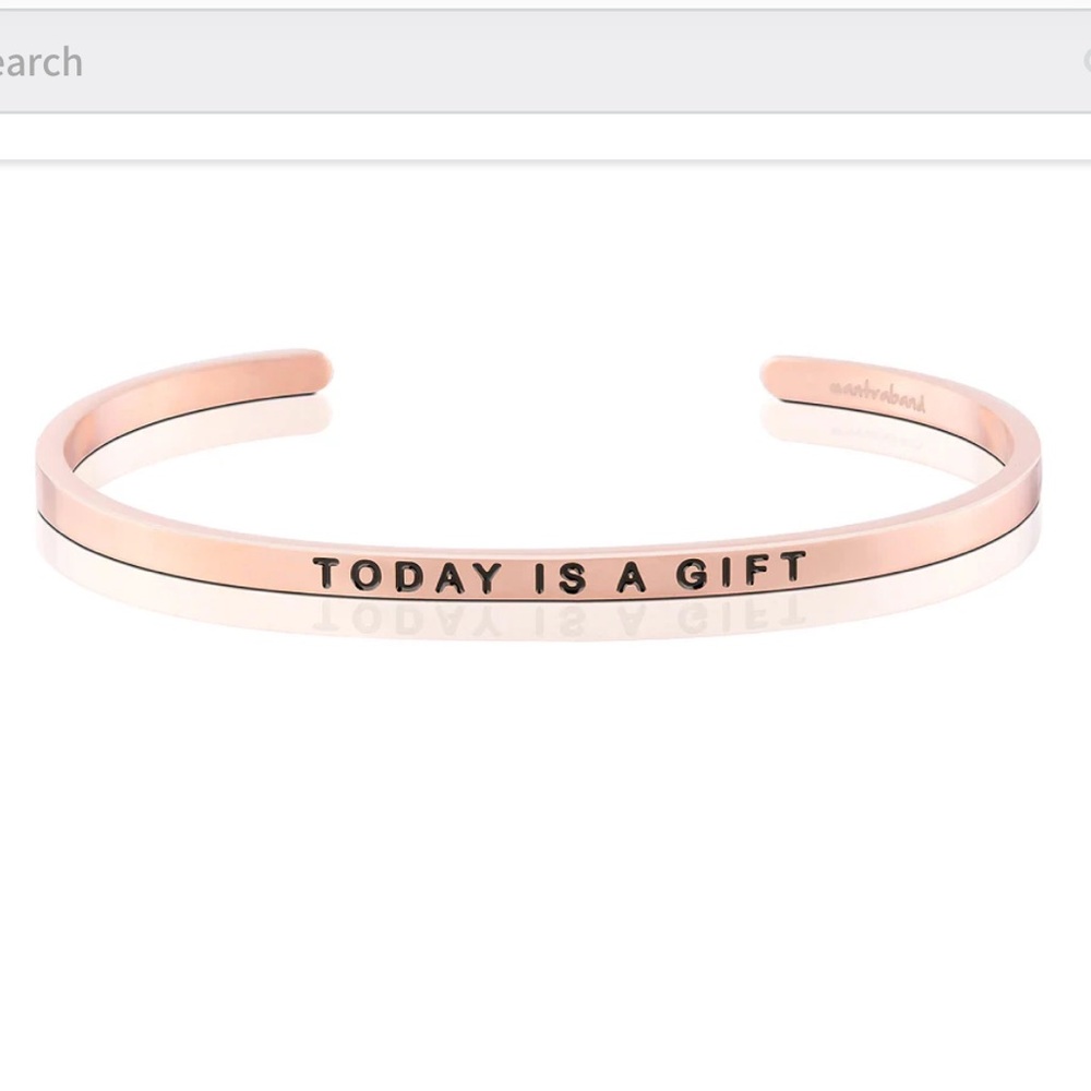 Mantraband Rose Gold Bracelet - Today is a Gift